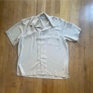 Knights Bridge semi-sheer short sleeve button-up Sz S